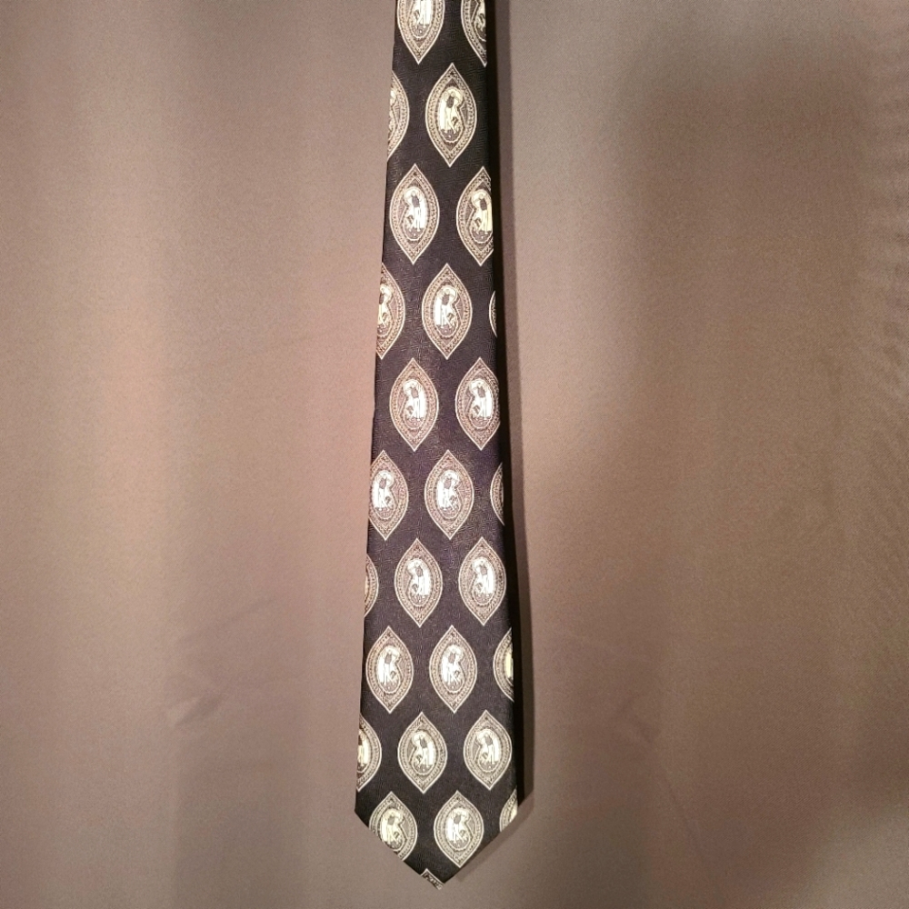 Necktie, Handmade, Designer Dino Romaro, Golf, Black and White
